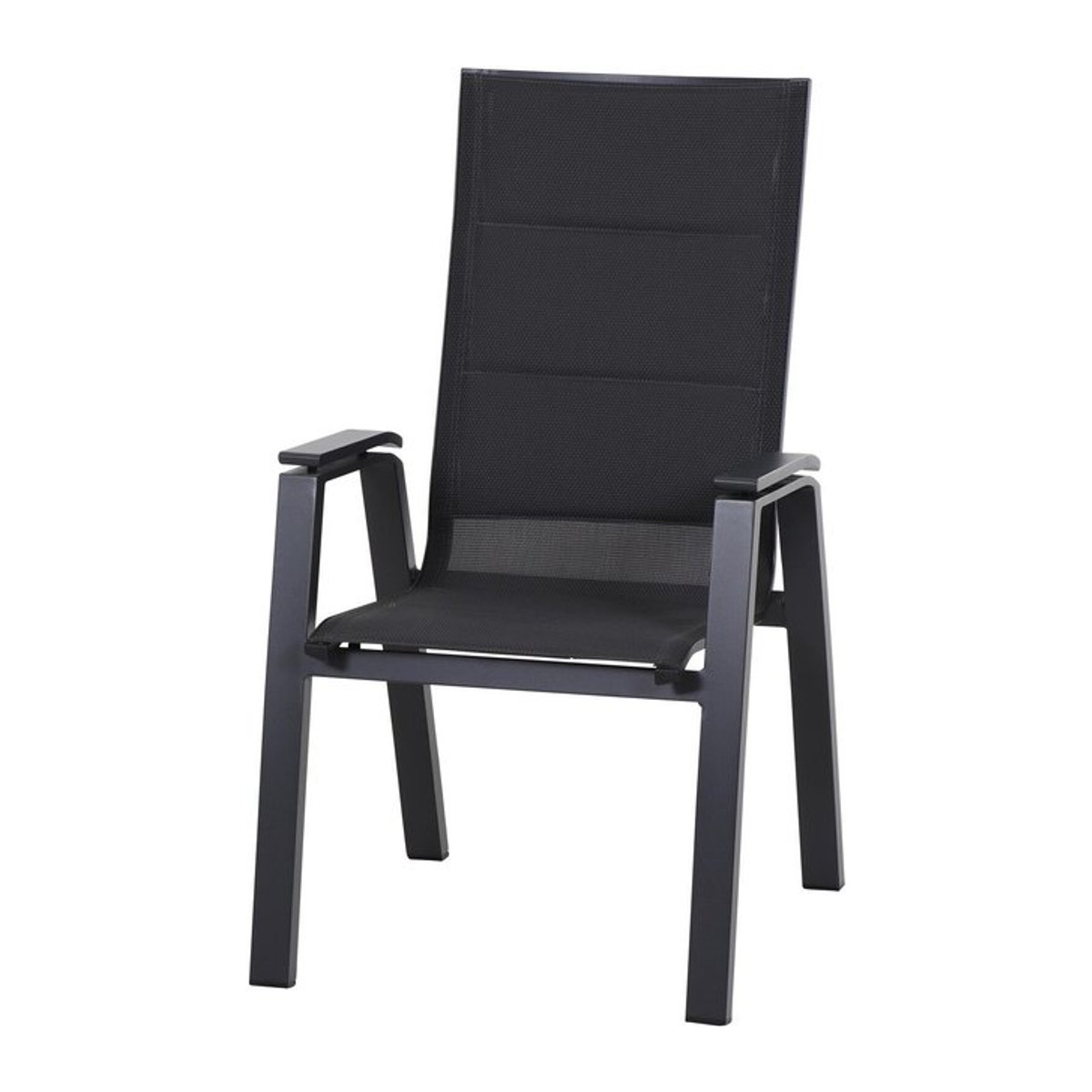 Siena Garden Milano Sessel in Anthrazit Matt, stapelbarer Aluminium Sessel mit Ranotex Bespannung, B/T/H: 59,5 x 69 x 105 cm - Bild 1