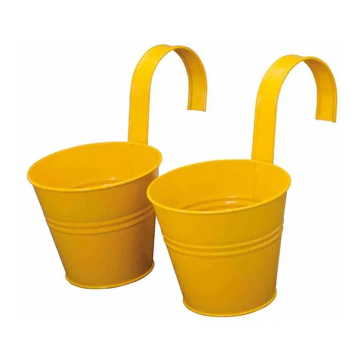 Siena Garden Pflanzgefäß Basic 2er Set aus Metall in Gelb, wandmontiert, Durchmesser: 16 cm, Höhe: 14,5 cm - Bild 1