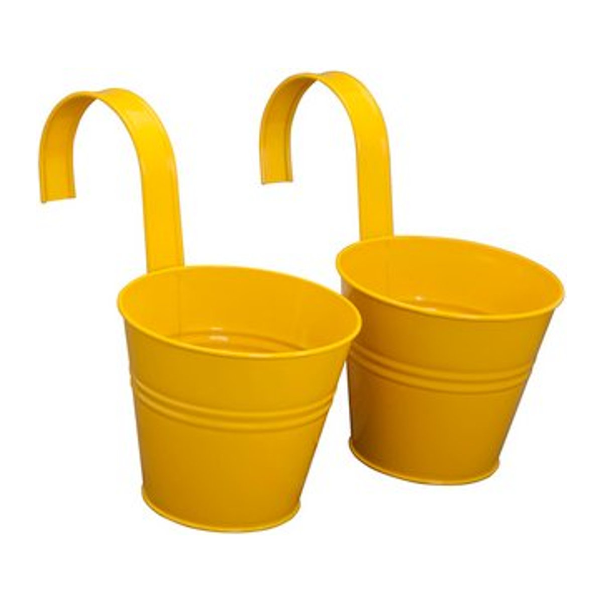 Siena Garden Pflanzgefäß Basic 2er Set aus Metall in Gelb, wandmontiert, Durchmesser: 16 cm, Höhe: 14,5 cm - Bild 2