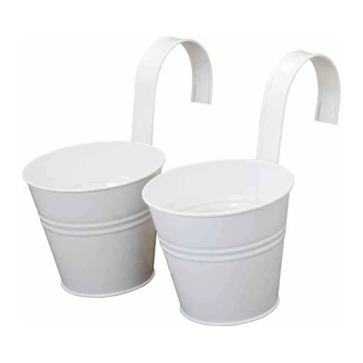 Siena Garden Pflanzgefäß Basic aus Metall, weiß, wandmontiert, Durchmesser: 16 cm, Höhe: 17,5 cm - Bild 1