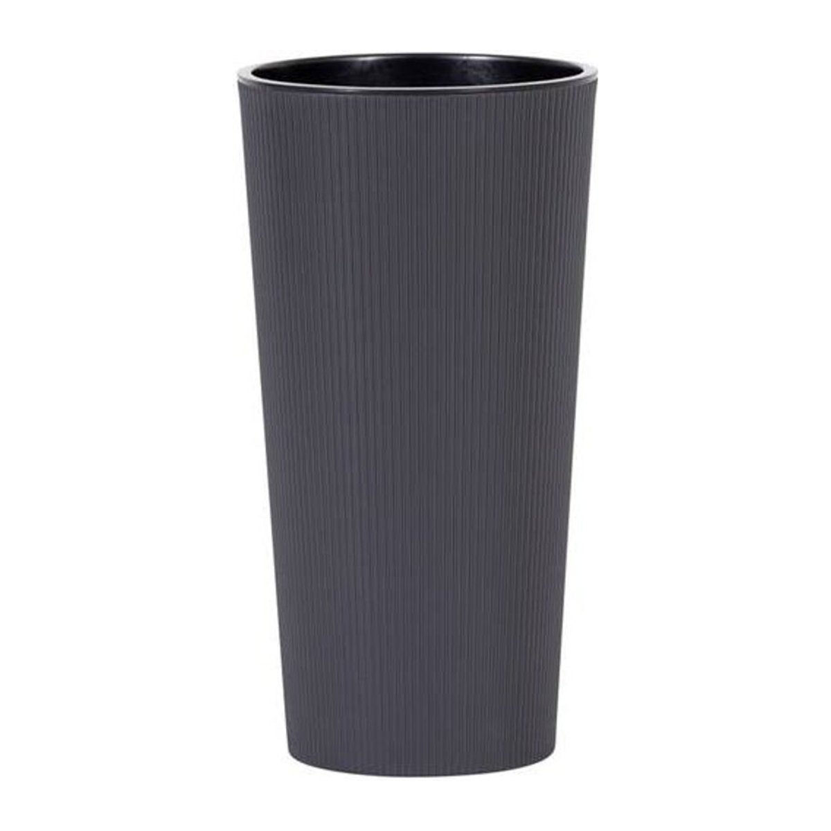 Siena Garden Pflanzgefäß Locon Stripe in Grau mit Streifenoptik aus Kunststoff, B/T/H: 29,5 x 29,5 x 57,1 cm - Bild 1