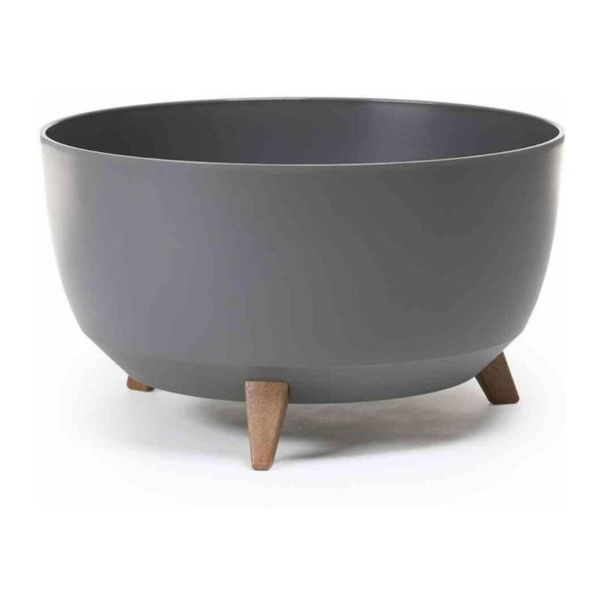 SIENA GARDEN Pflanzgefäß Oslo rund aus Kunststoff in Anthrazit mit Einsatz, Höhe: 47 cm, Durchmesser: 26,5 cm - Bild 3