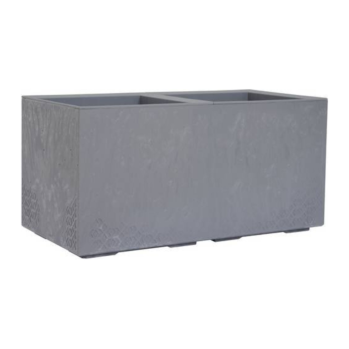 Siena Garden Pflanzkübel Faro Stone in Grau, rechteckiger Pflanzkasten aus Polypropylen in Beton-Optik, B/T/H: 80 x 40 x 40 cm - Bild 1
