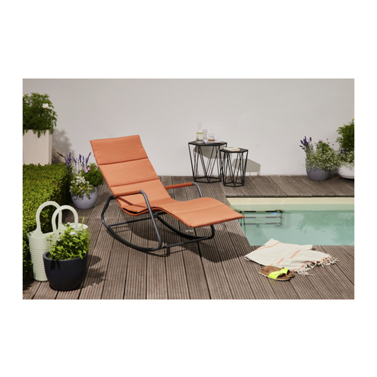 Siena Garden Schaukelliege Aliano Rot mit Kissen B/T/H: 143 x 57 x 84 cm - Bild 2