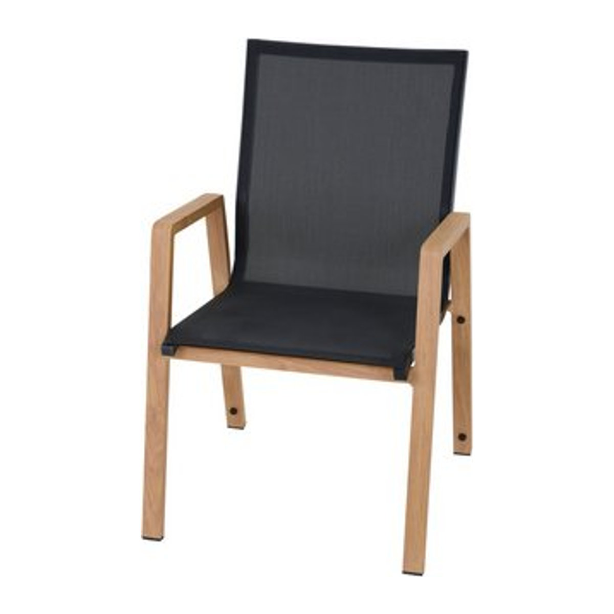 SIENA GARDEN Stapelsessel Catania in Teak-Optik und Dunkelgrau aus Aluminium, B/T/H: 67 x 92,5 x 57 cm - Bild 1
