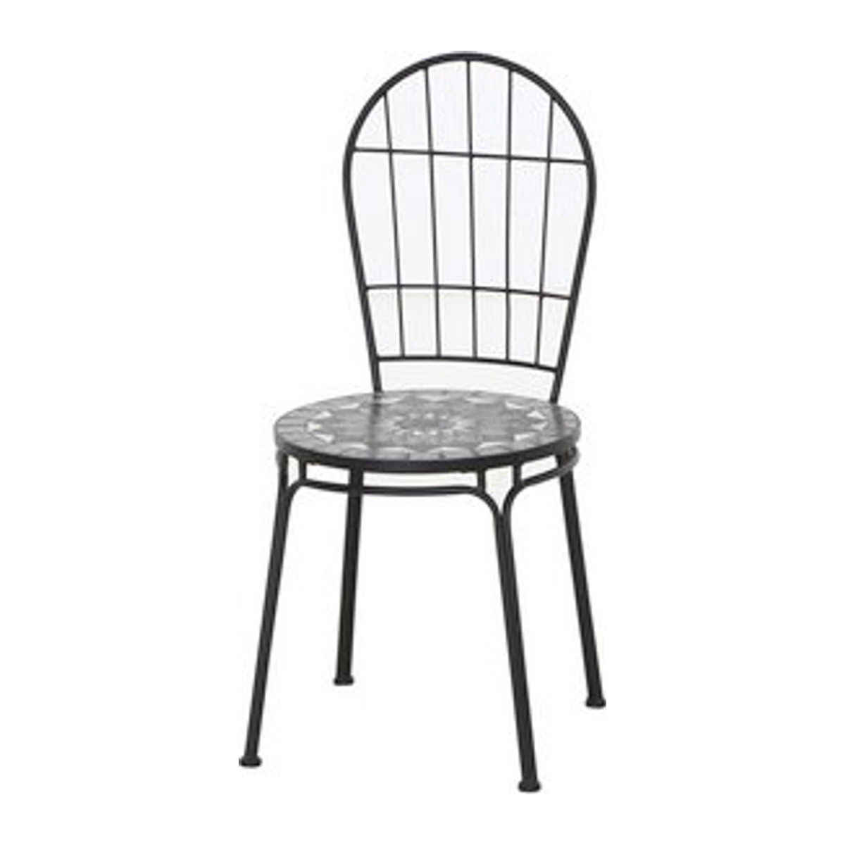 Siena Garden Stapelstuhl Como aus Stahl mit Mosaikoptik in Schwarz und Grau, B/H/T: 43 x 93,5 x 49 cm - Bild 1