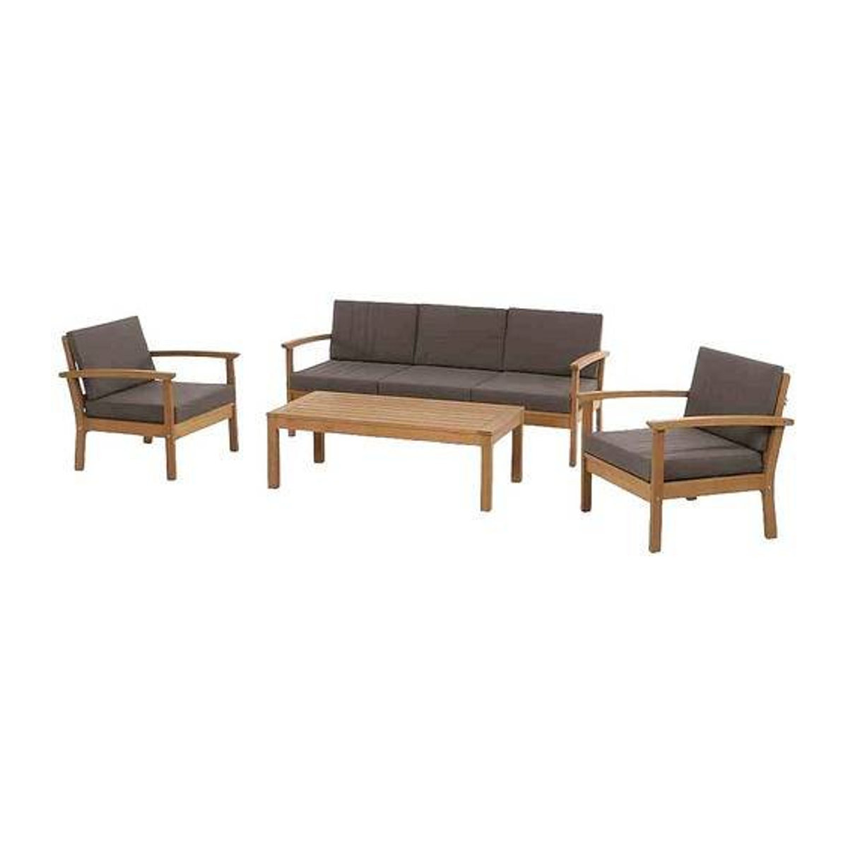 Siena Garden Tavira 4-teiliges Loungeset aus Eukalyptusholz mit Kissen in Braun - Bild 3