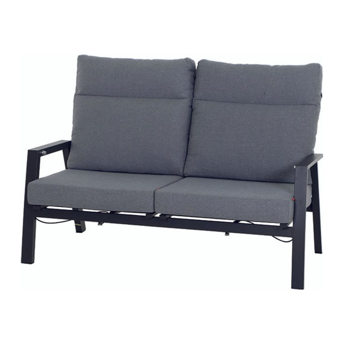 Siena Garden Valencia 2-Sitzer Sofa in Anthrazit, modernes Loungemöbel aus Aluminium und Kunststoff, B/T/H: 152 x 82,5 x 99 cm - Bild 1