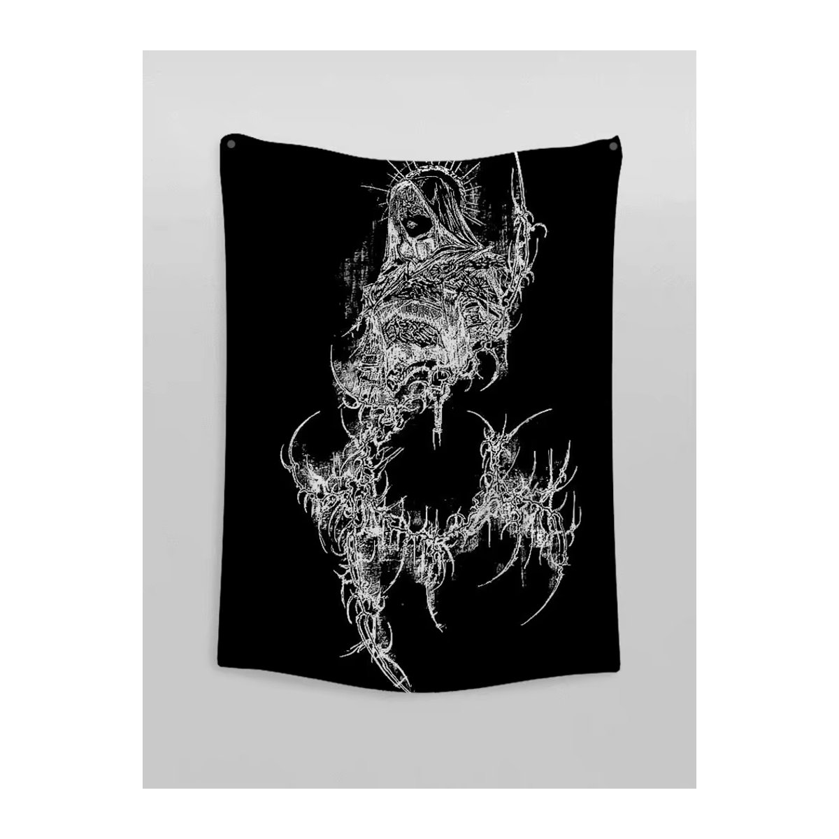 Sigilcore Spider Tattoo Wandteppich Schwarz, Rechteckiges Wandtuch für Raumdekoration und Party-Hintergrund, B/H: 70 x 70 cm - Bild 5