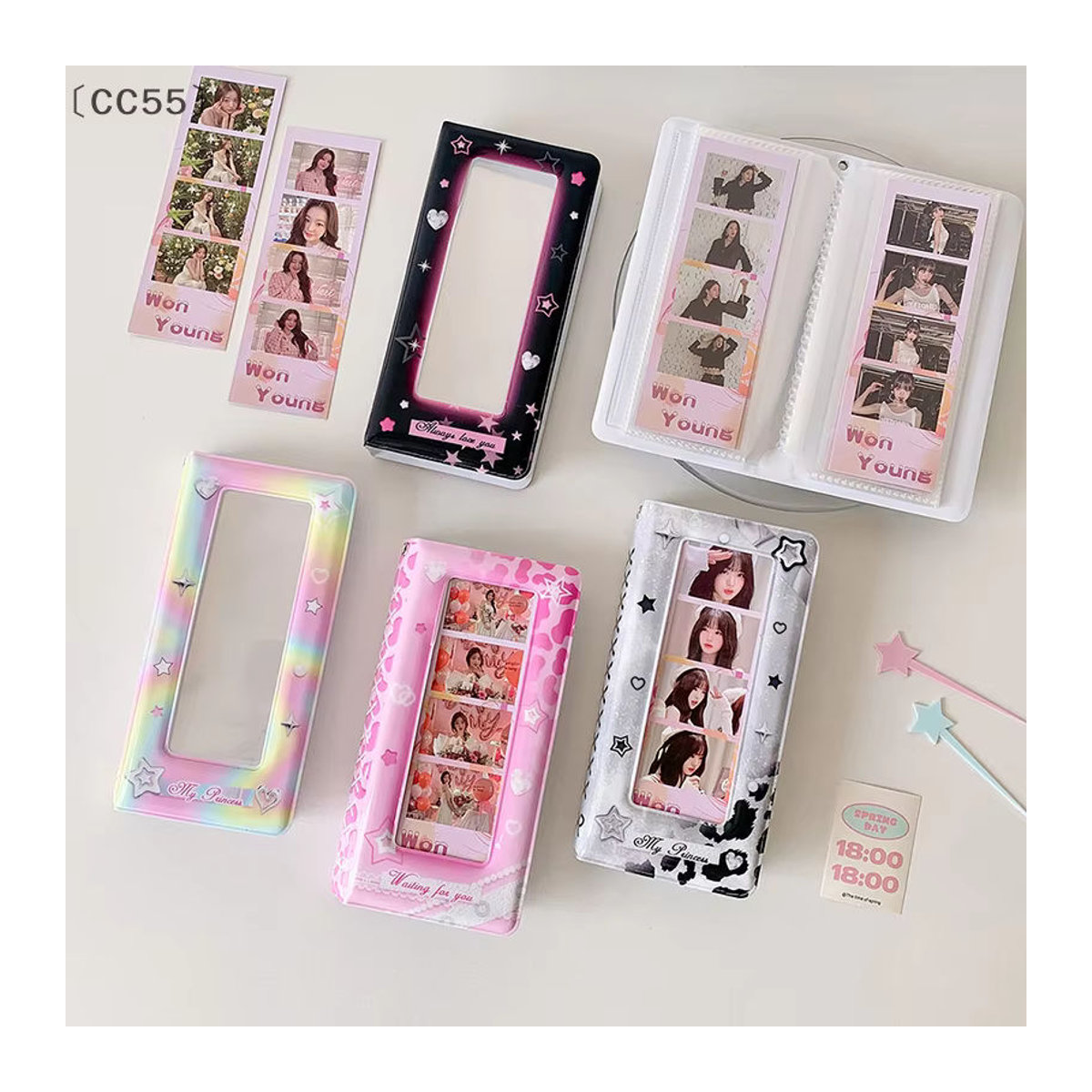 SigurStar Photo Booth Album für 2x6 Zoll Fotostreifen, Bunt, 18 Seiten für 36 Fotos mit 2 Lesezeichenhaltern - Bild 3