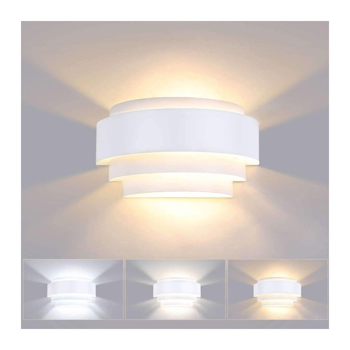 SIKEBOTE Wandleuchte im skandinavischen Stil Weiß E27 Modern Minimalistisch für Wohnzimmer Schlafzimmer und Korridor - Bild 1