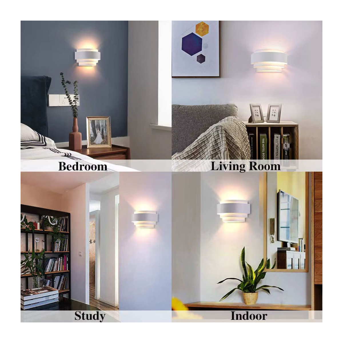 SIKEBOTE Wandleuchte im skandinavischen Stil Weiß E27 Modern Minimalistisch für Wohnzimmer Schlafzimmer und Korridor - Bild 3