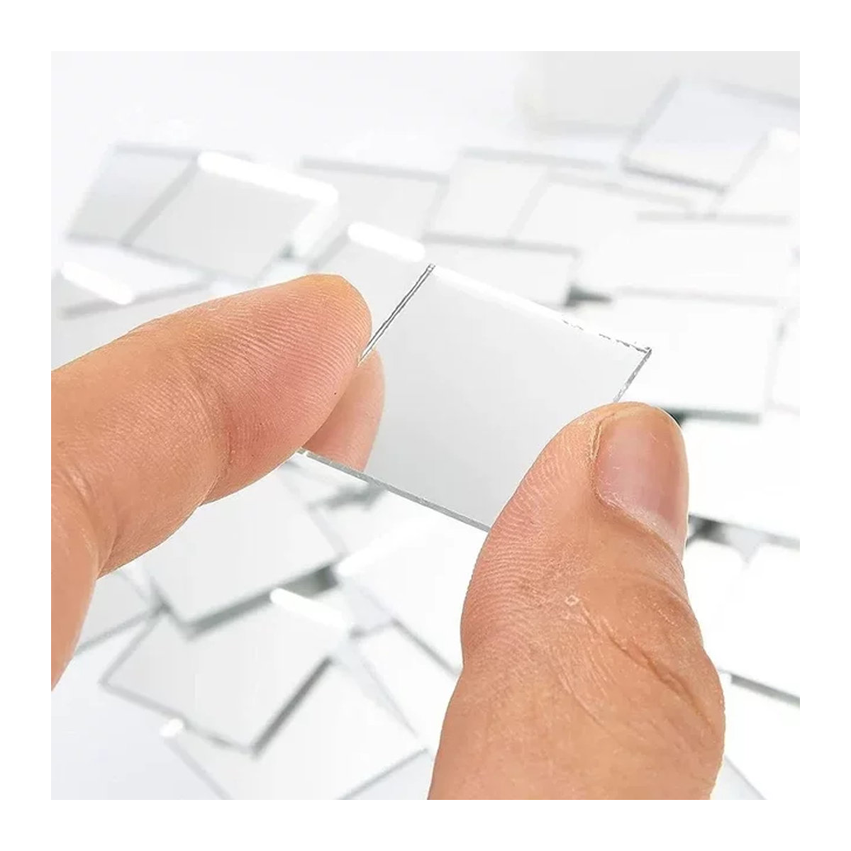 Silberne quadratische Acryl Spiegel Mosaik Fliesen für DIY Handwerk und Wanddekoration in 10x10 mm oder 15x15 mm - Bild 1