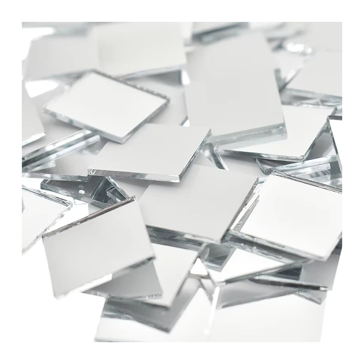 Silberne quadratische Acryl Spiegel Mosaik Fliesen für DIY Handwerk und Wanddekoration in 10x10 mm oder 15x15 mm - Bild 2
