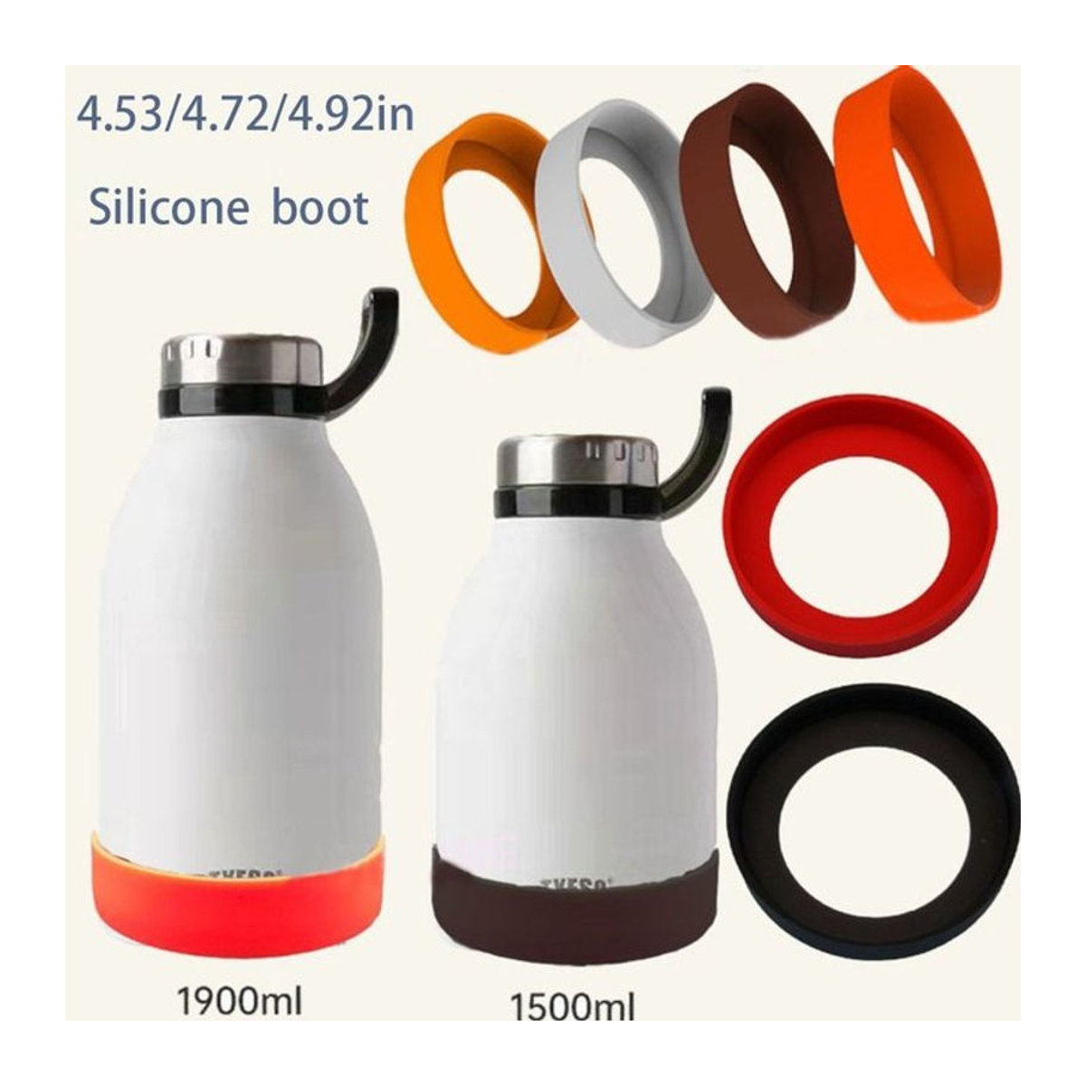 Silikon Becherboden Schutzabdeckung für Tyeso und Aqua-Kolben 64oz in Bunt, Durchmesser: 11,5 cm / 12 cm / 12,5 cm - Bild 1
