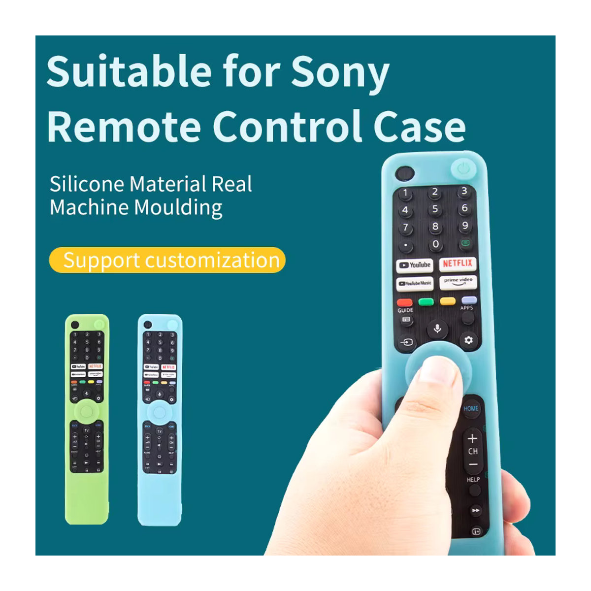 Silikon Fernbedienungsschutz für Sony RMF-TX600C TX600P TX600U TX600E MG3-TX520U stoßfest in Blau und Grün - Bild 3