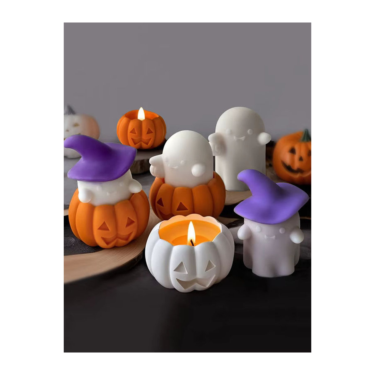 Silikon Form für Halloween Geist und Kürbis Kerzen zur DIY Aromatherapie Dekoration in Mehrfarbig - Bild 3