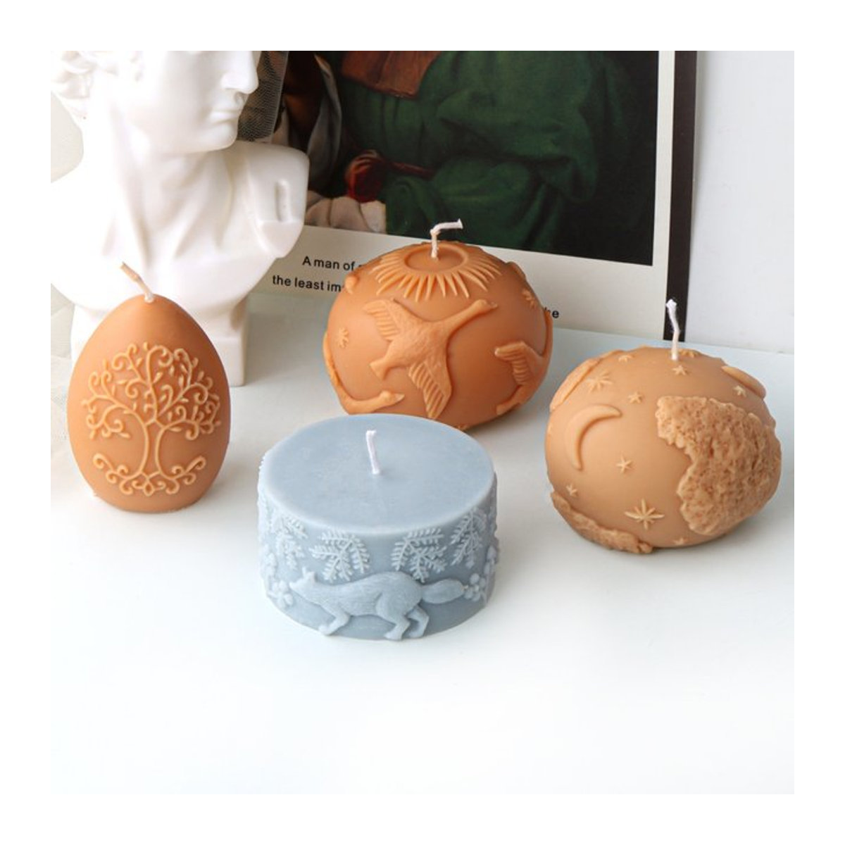 Silikon Kerzenform Fuchs in Weiß für DIY Kerzen, Seife, Harz oder Gips zur Gestaltung von eleganten Geschenken und Home Decor - Bild 1
