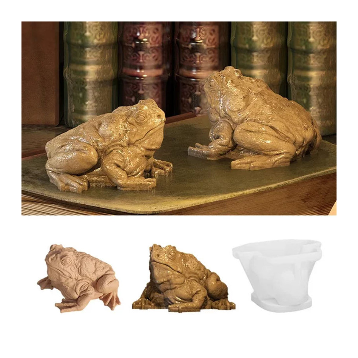 Silikonform Frosch und Insekt in Beige für Kerzen, Seife und Gips zur Heimdekoration - Bild 1