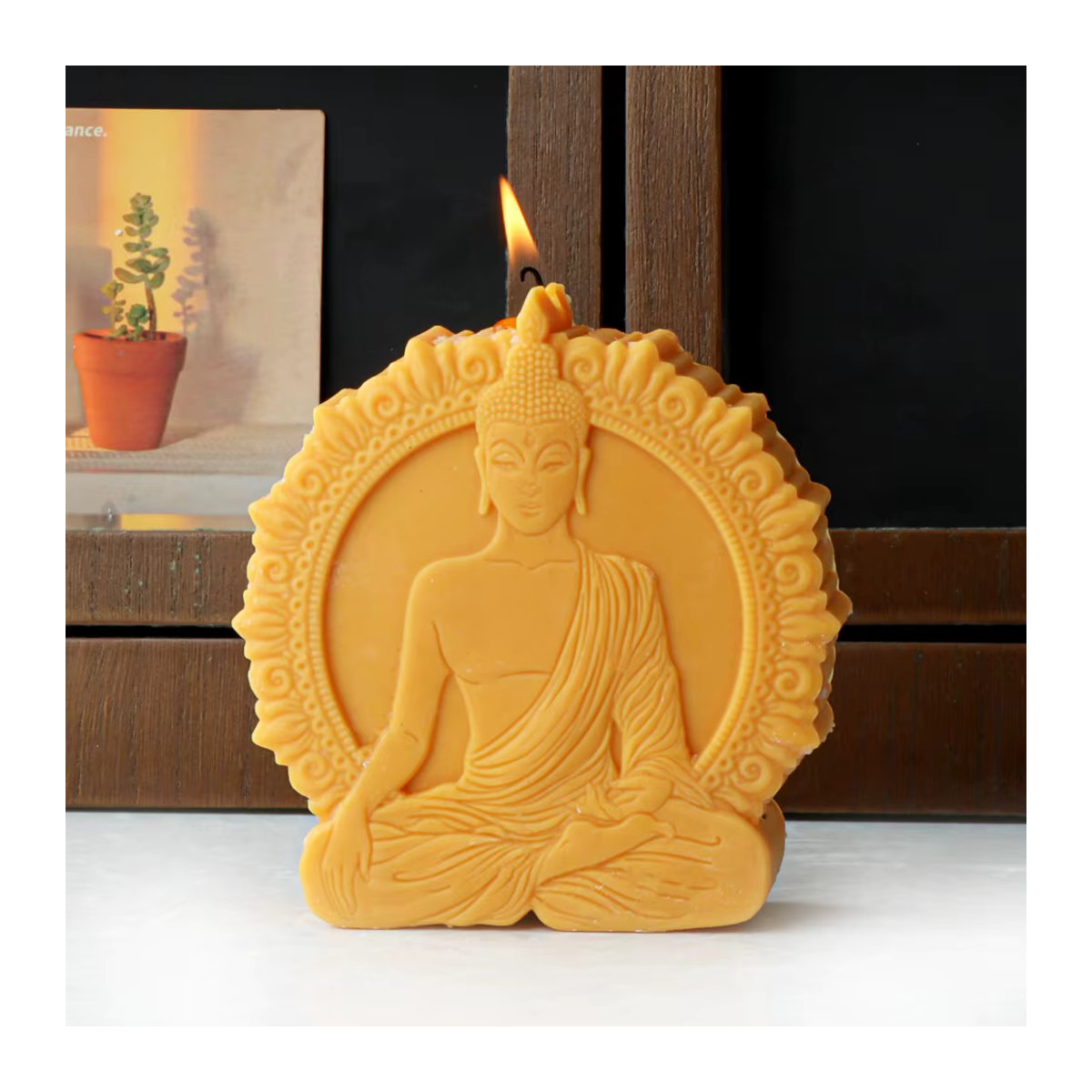 Silikonform für Shakyamuni Buddha-Statuen und Kerzen zur Herstellung von Amitabha-Skulpturen aus Kunstharz, Seife oder Gips, mehrfarbig - Bild 3