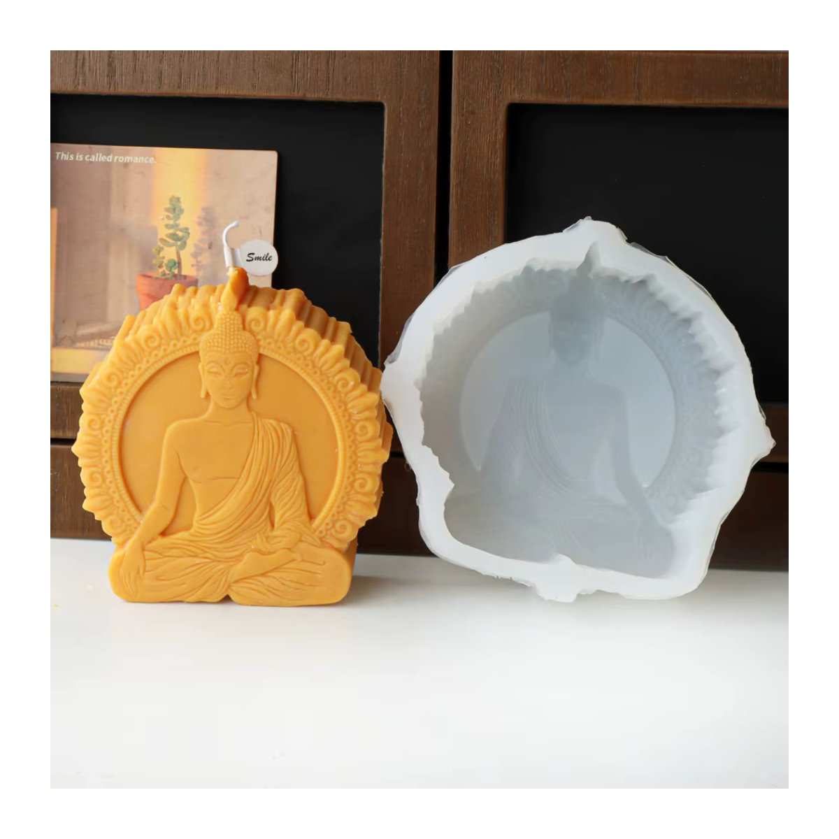 Silikonform für Shakyamuni Buddha-Statuen und Kerzen zur Herstellung von Amitabha-Skulpturen aus Kunstharz, Seife oder Gips, mehrfarbig - Bild 4
