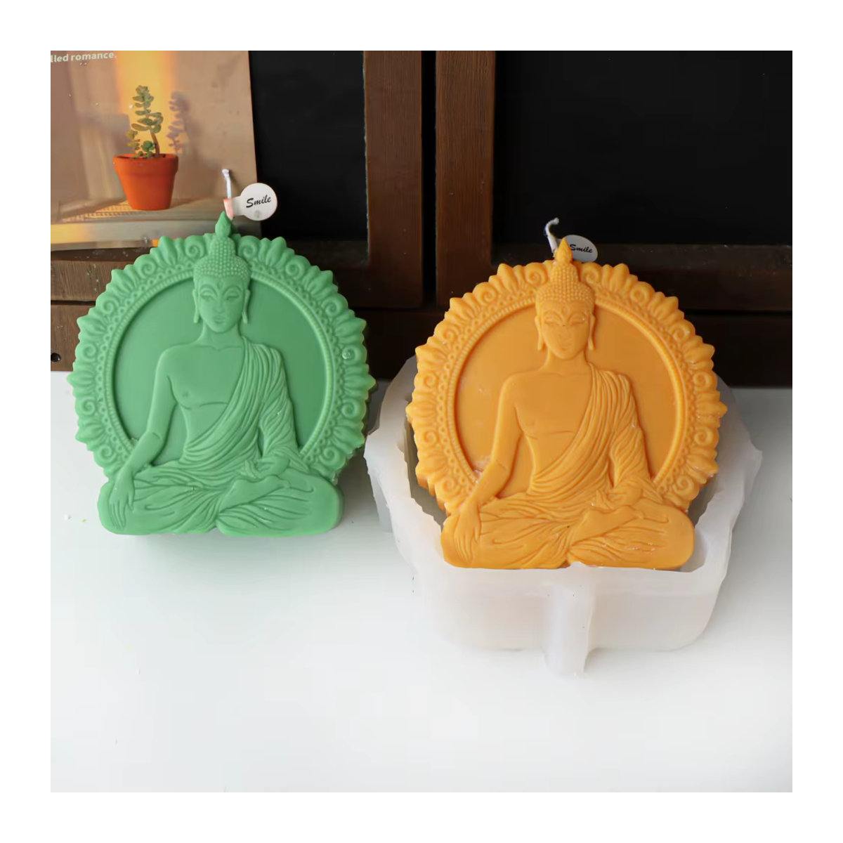 Silikonform für Shakyamuni Buddha-Statuen und Kerzen zur Herstellung von Amitabha-Skulpturen aus Kunstharz, Seife oder Gips, mehrfarbig - Bild 6