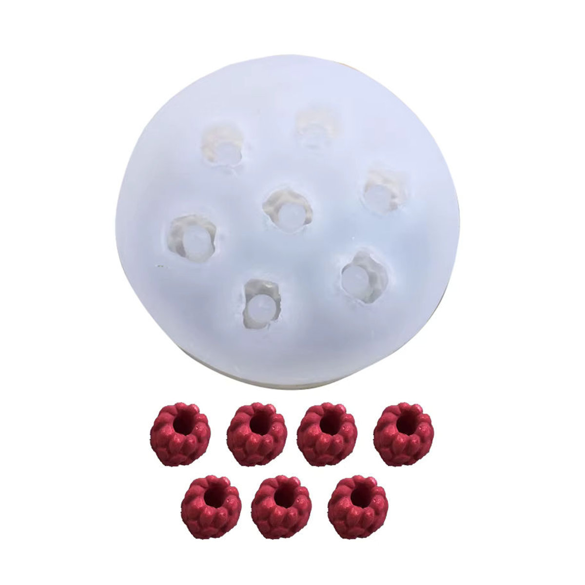 Silikonform in Rosen- und Erdbeerform für Schokolade, Kuchen und Kerzen, transparent - Bild 3