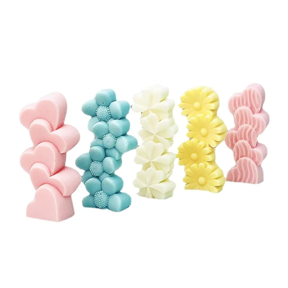 Silikonform mit 3D-Relief für Kerzen, Seife oder Gips in floralen Designs wie Sonnenblume, Kaktus und Herz für Hochzeiten und Valentinstag - Bild 3