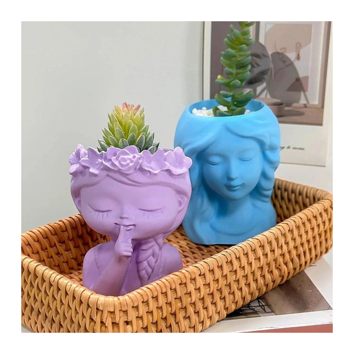 Silikonform UDOCOOL Nettes Mädchen für DIY Blumentopf und Vase, mehrfarbig - Bild 1