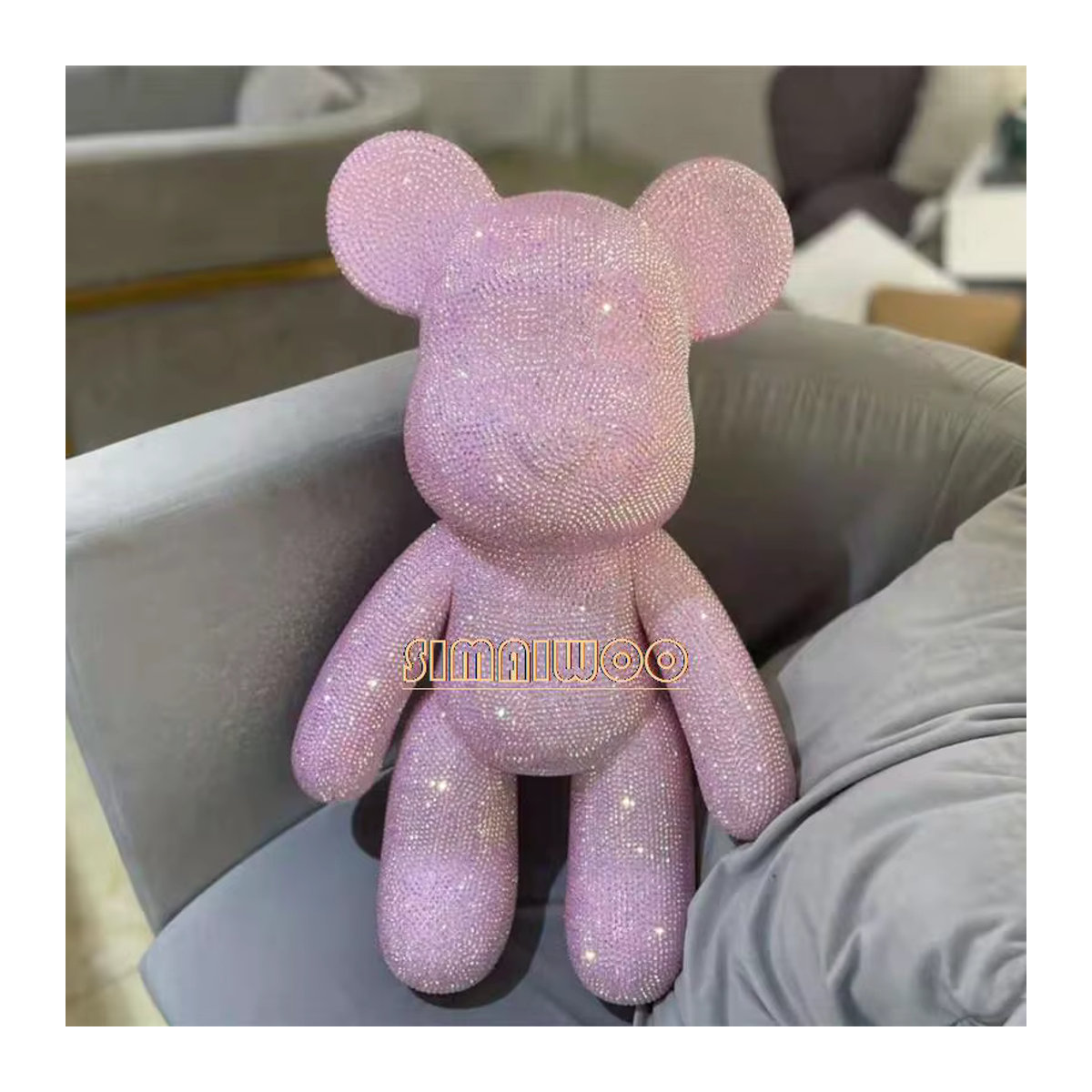 Simaiwoo 5D DIY Diamantmalerei Weihnachten Kristall Bär Mosaik Stickerei in SilverPink und Mehrfarbig - Bild 3