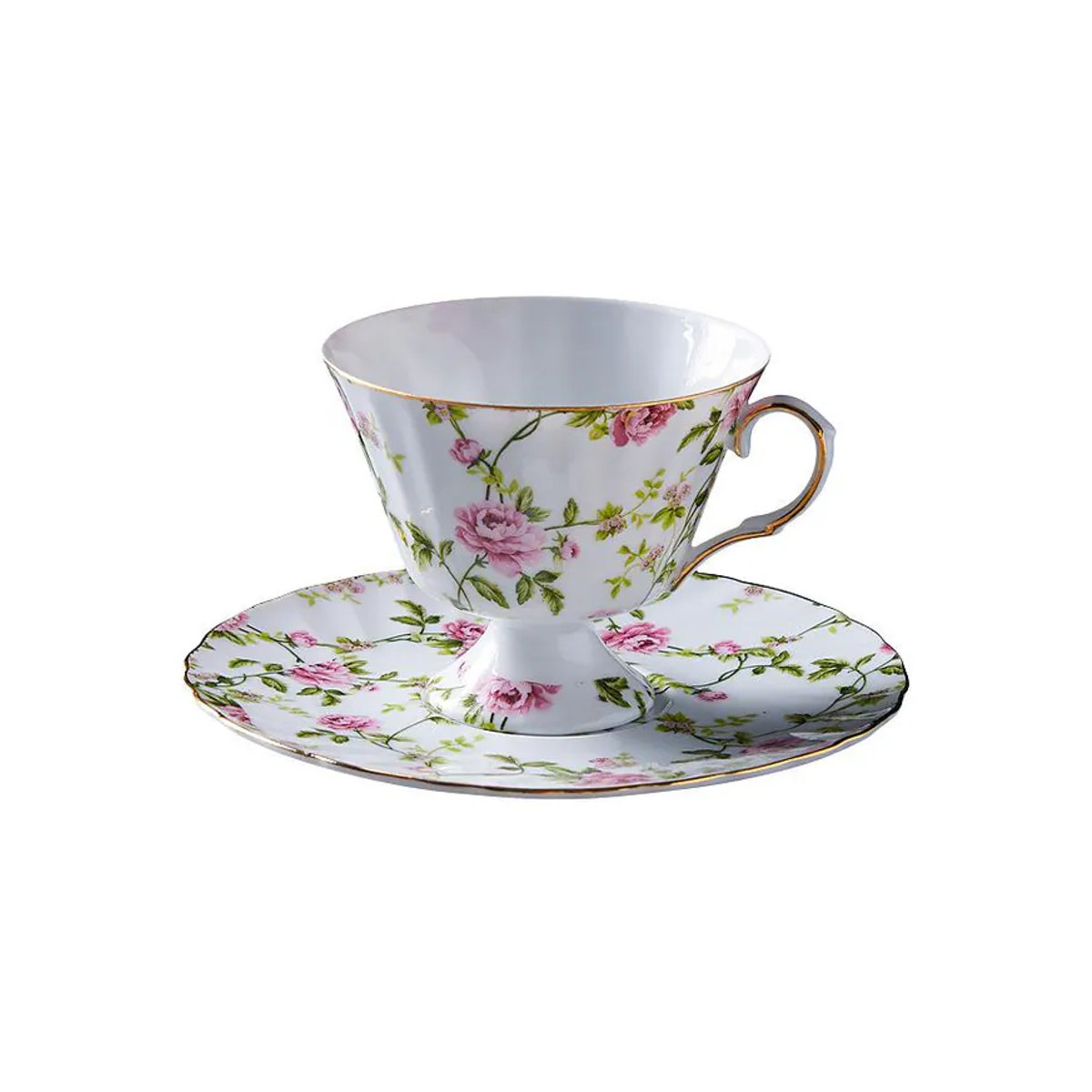 Simplistic Living Home Keramik Tassen-Set mit Untertassen in Weiß, Klassisch, 200 ml - Bild 3