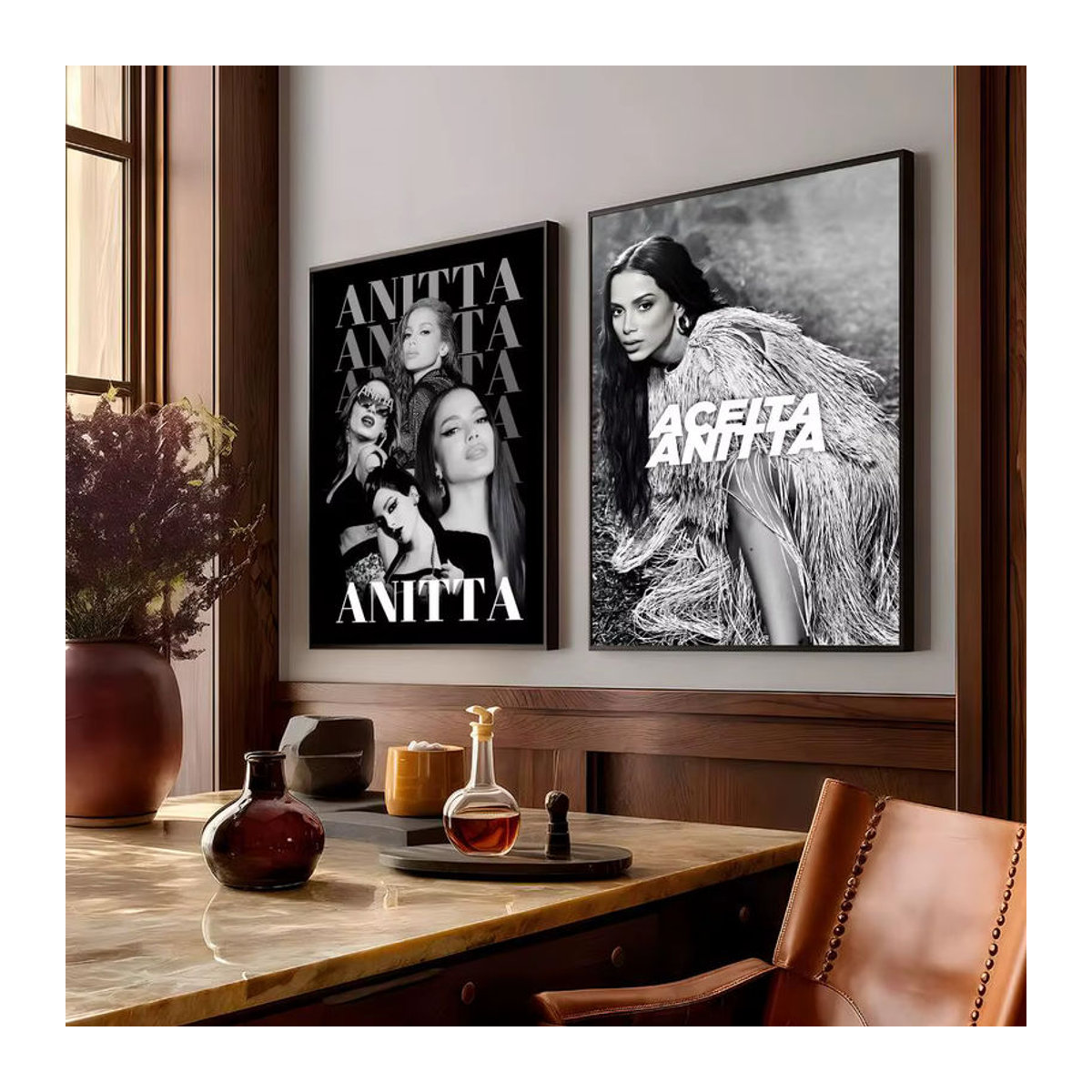 SINGER A-Anitta Poster, selbstklebender und wasserfester Kunstdruck aus Papier in Schwarz und Mehrfarbig, moderne Wanddekoration für dein Zuhause - Bild 3