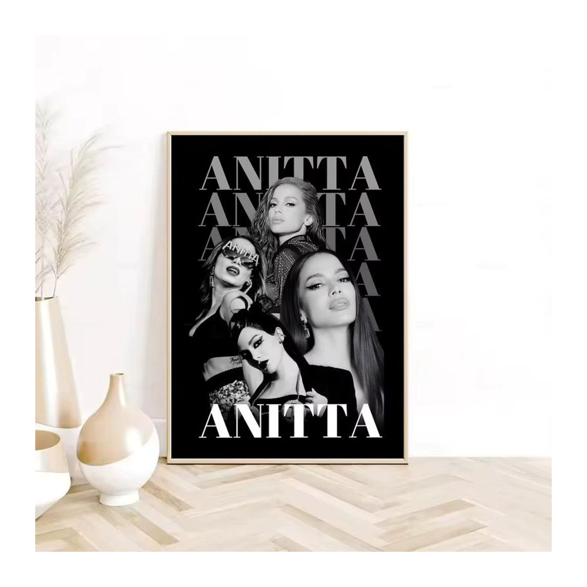 SINGER A-Anitta Poster, selbstklebender und wasserfester Kunstdruck aus Papier in Schwarz und Mehrfarbig, moderne Wanddekoration für dein Zuhause - Bild 4