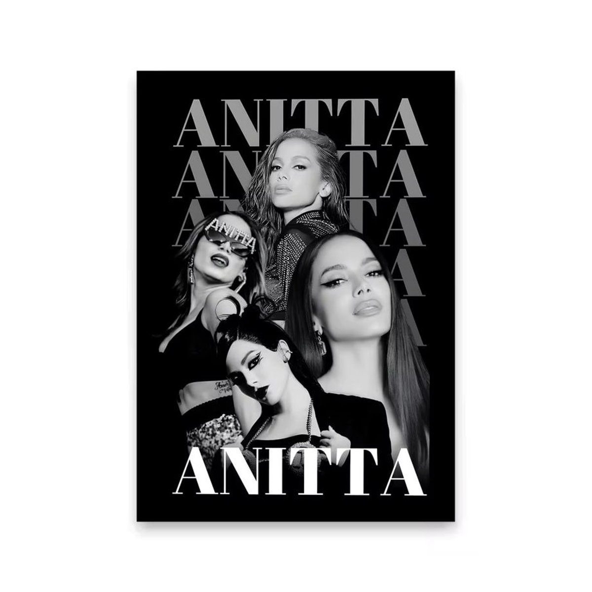 SINGER A-Anitta Poster, selbstklebender und wasserfester Kunstdruck aus Papier in Schwarz und Mehrfarbig, moderne Wanddekoration für dein Zuhause - Bild 6