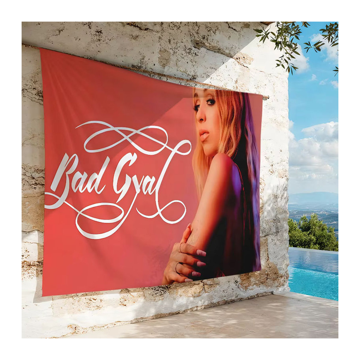 Singer B-Bad G-Gyal Flagge aus Textil, mehrfarbig, B/H: 60 x 40 cm - Bild 3