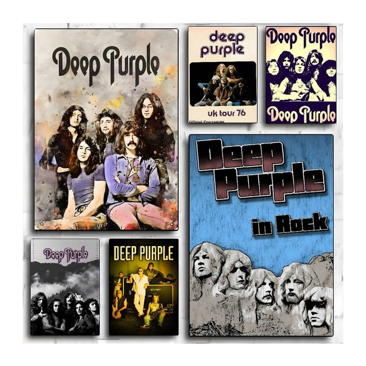 Singer D-Deep P-Purple Vintage Wandposter Selbstklebend, Mehrfarbig, Rechteckig - Bild 1
