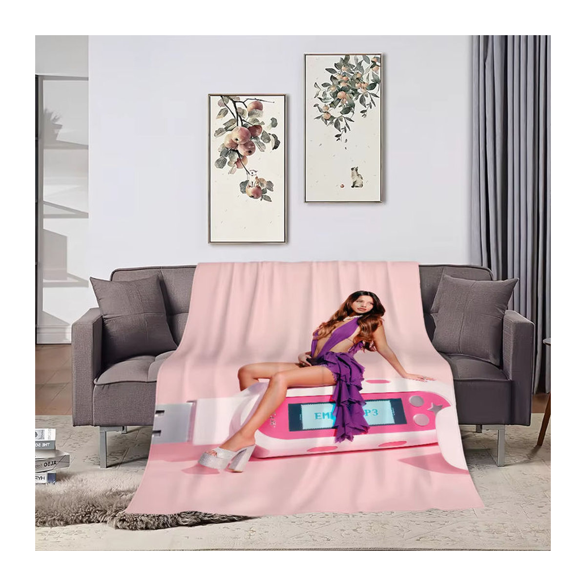 Singer E-Emilia Mernes Plüschdecke in Rosa für Sofa und Schlafzimmer - Bild 4