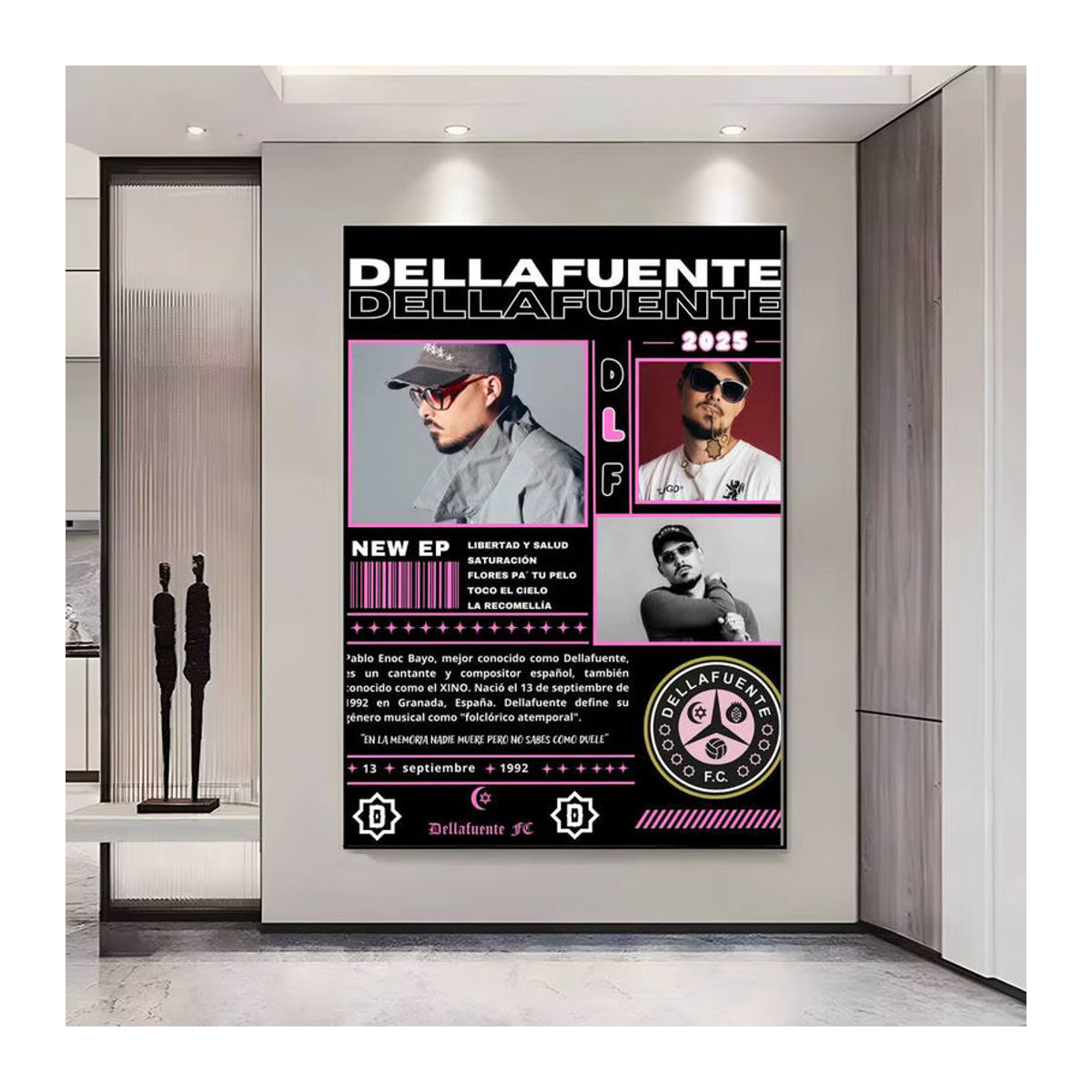 Singer FC D-Delafuente HD-Poster, selbstklebend, mehrfarbig, Porträt, Papier, Hochformat - Bild 2