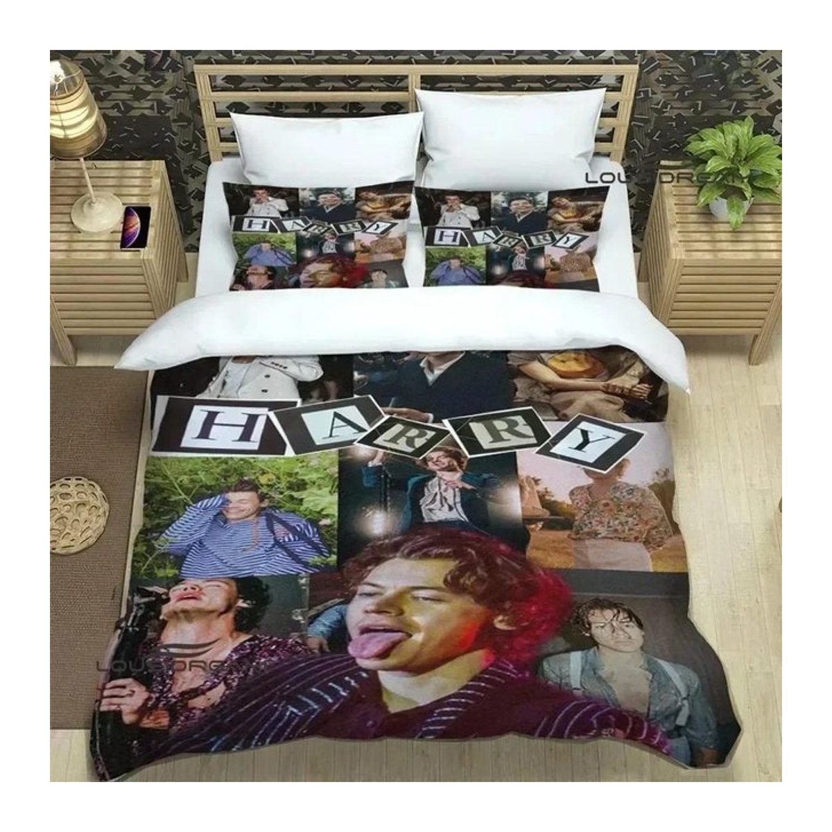 Singer H-Harry-Styles Bettwäsche-Set mehrfarbig mit unsichtbarem Reißverschluss B/H: 70 x 133 cm - Bild 1