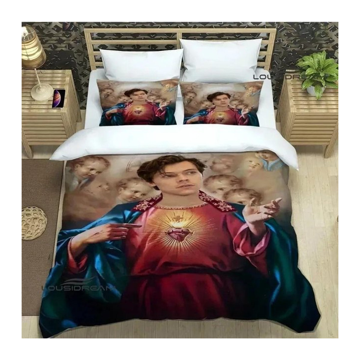 Singer H-Harry-Styles Bettwäsche-Set mit Reißverschluss, mehrfarbig, B/H: 140 x 210 cm - Bild 1