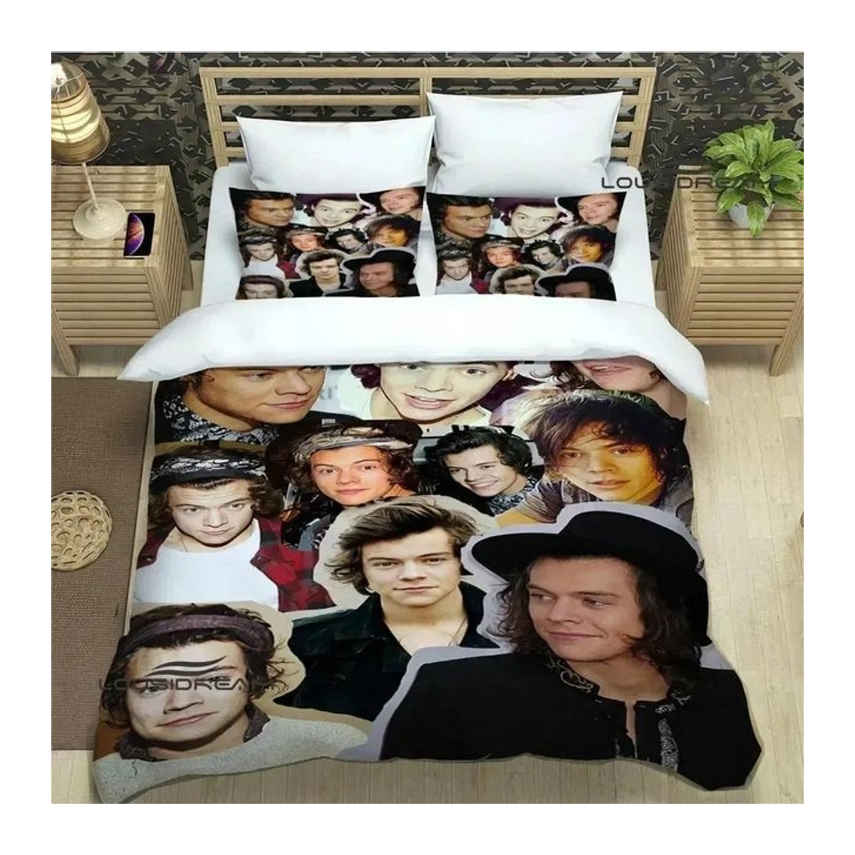 Singer H-Harry-Styles Bettwäsche-Set mit Reißverschluss, mehrfarbig, B/H: 140 x 210 cm - Bild 1