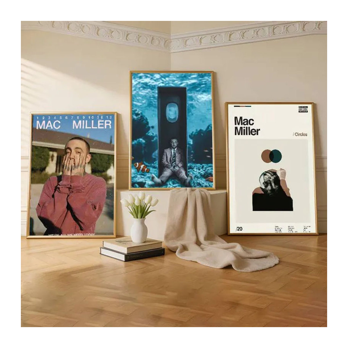 Singer M-Mac Circles Miller Classic Premium selbstklebendes Poster, mehrfarbig, geometrisches Design, Rechteck, B: 25 cm, H: 25 cm, T: 20 cm - Bild 1