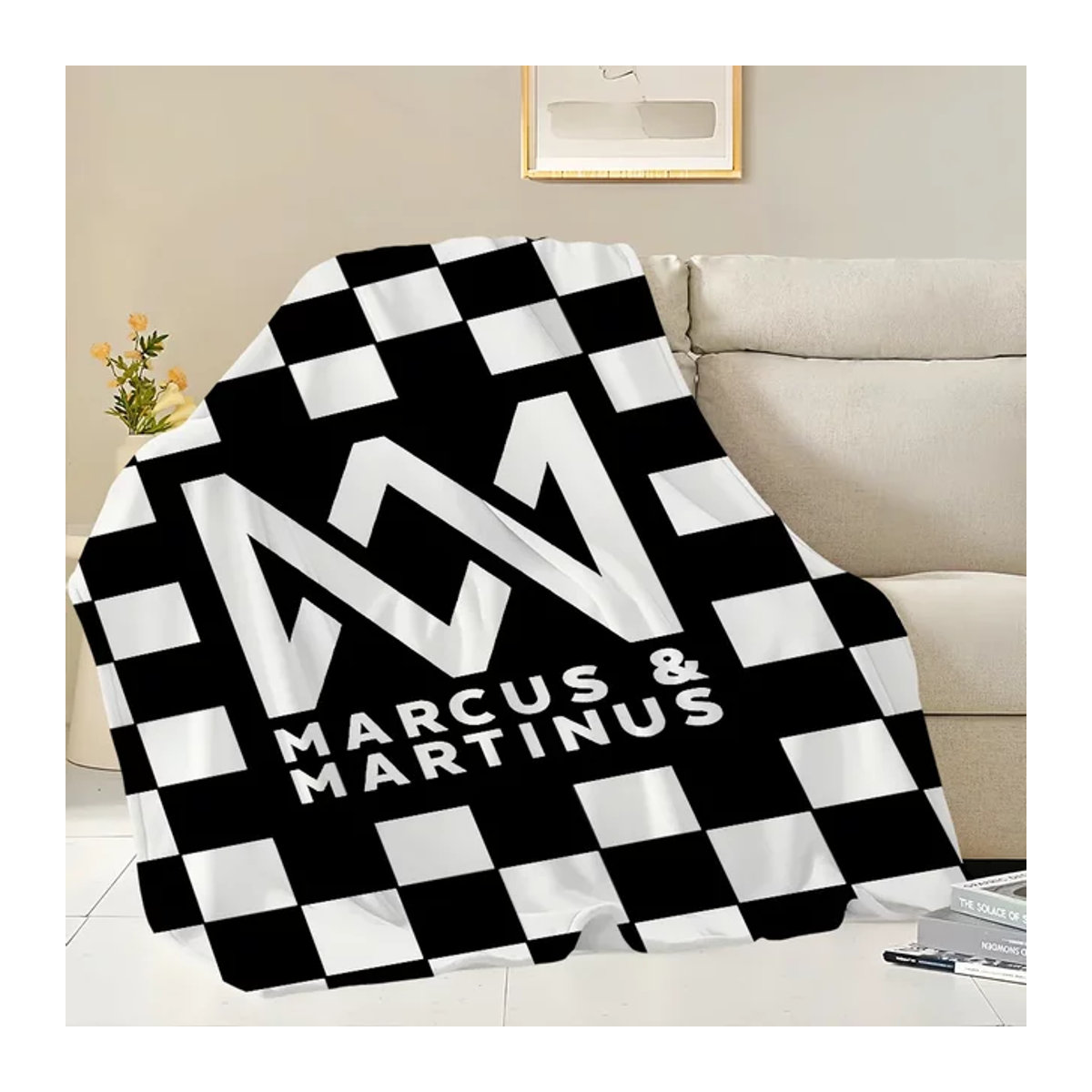 Singer M-Marcus und Martinus Plüschdecke aus Fleece in Mehrfarbig für Sofa und Schlafzimmer - Bild 1