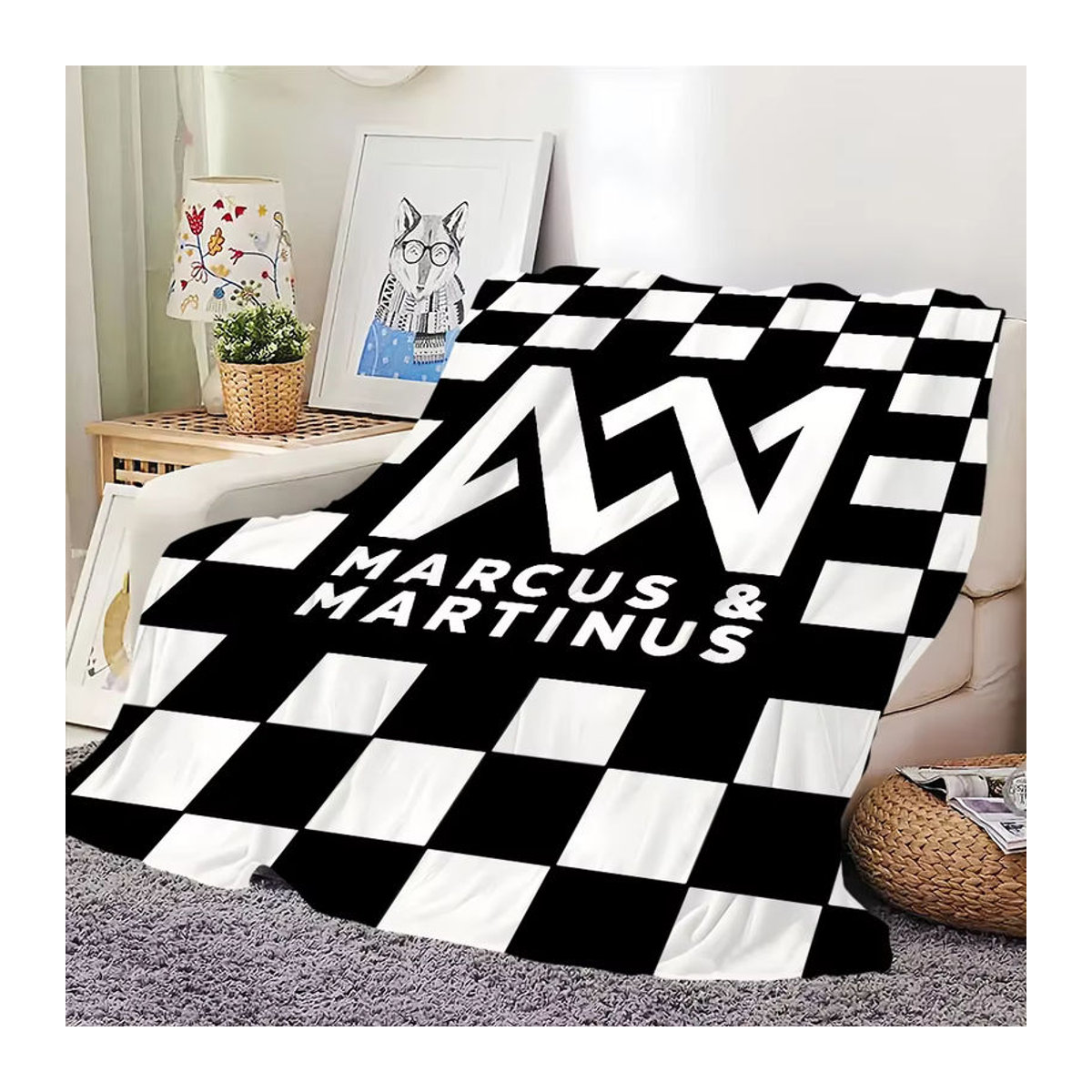 Singer M-Marcus und Martinus Plüschdecke aus Fleece in Mehrfarbig für Sofa und Schlafzimmer - Bild 3