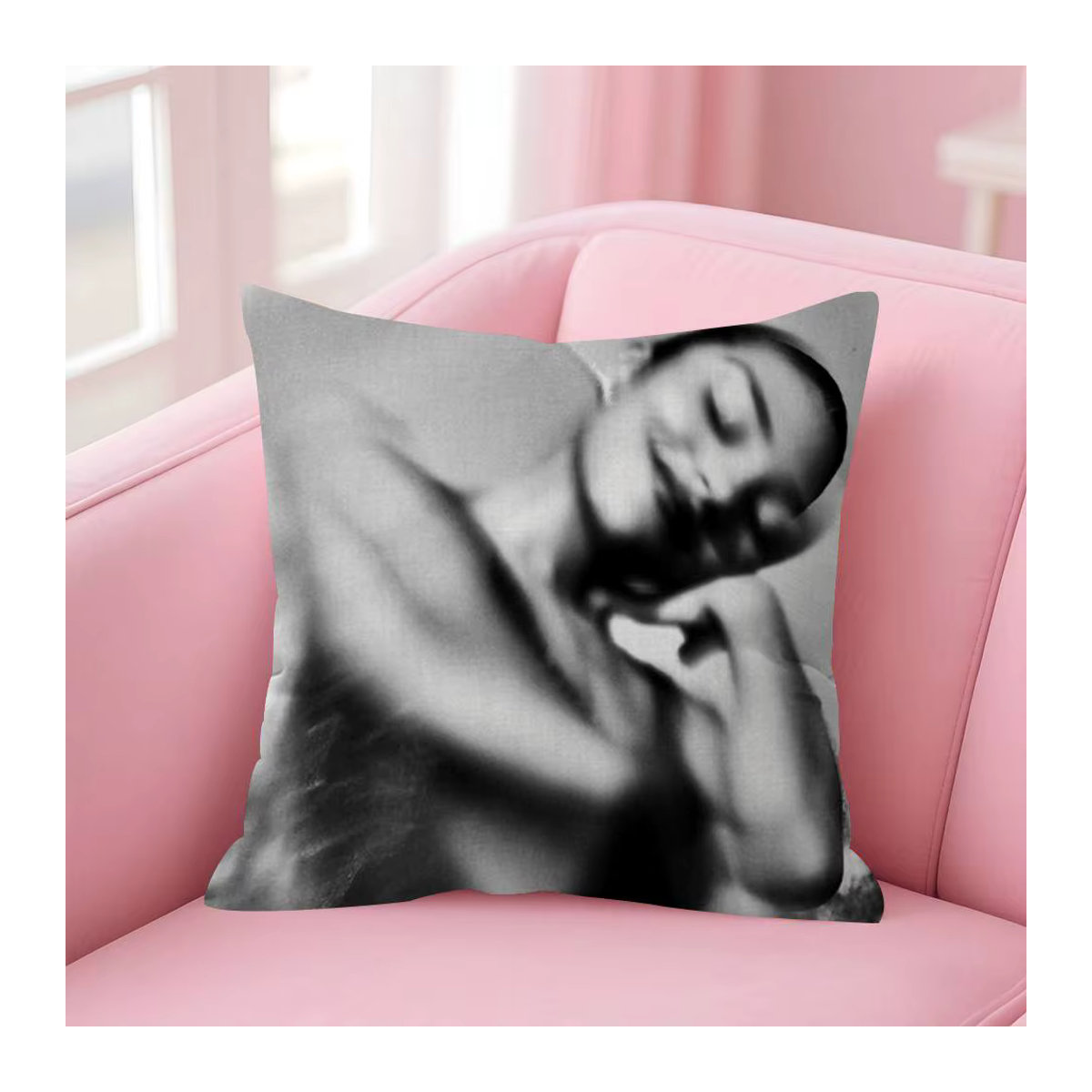 Singer Olivia Dean Kissenbezug im Farmhouse-Stil in Schwarz für deine Couch-Dekoration - Bild 5