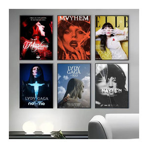 SingerPoster Klebriger Wandkunstdruck Lady Gaga Mayhem, wasserfestes Wandbild in Mehrfarbig, modernes ästhetisches Dekor für Wohnzimmer und Schlafzimmer