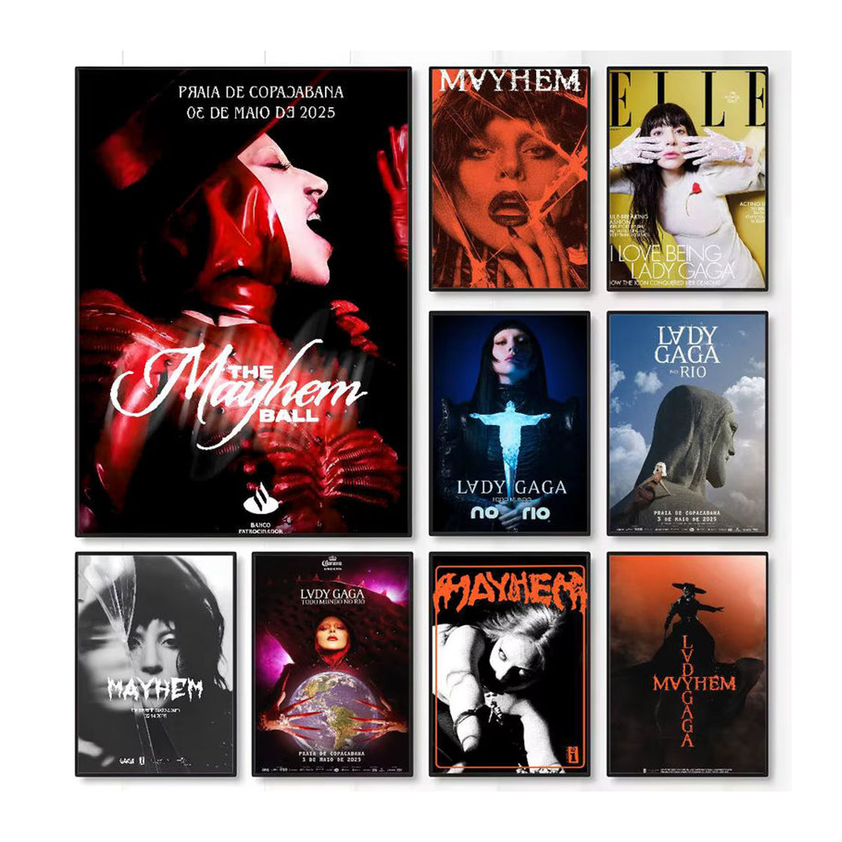 SingerPoster Klebriger Wandkunstdruck Lady Gaga Mayhem, wasserfestes Wandbild in Mehrfarbig, modernes ästhetisches Dekor für Wohnzimmer und Schlafzimmer - Bild 2