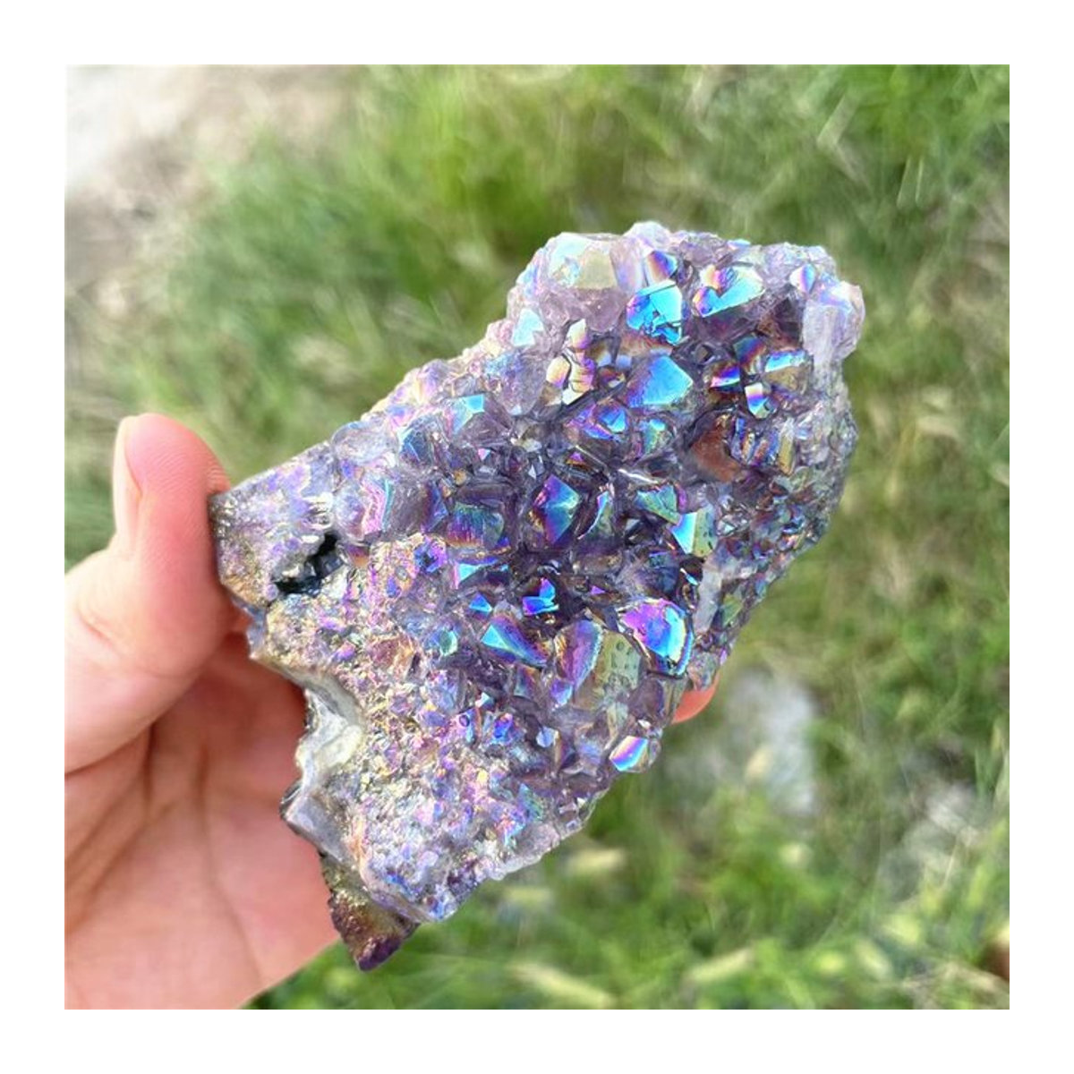 Sisterstone Amethyst Cluster Engel Aura Quarz Kristall Stein in Lila - Bild 1