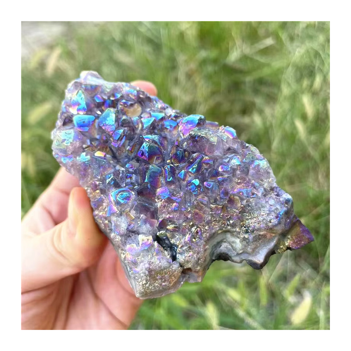 Sisterstone Amethyst Cluster Engel Aura Quarz Kristall Stein in Lila - Bild 3