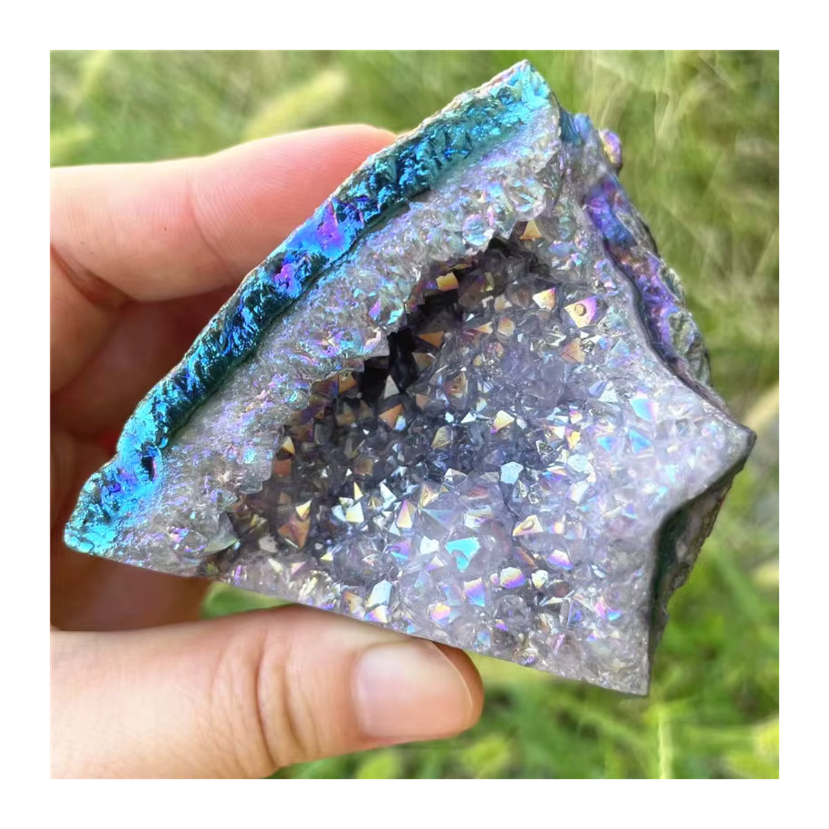 Sisterstone Amethyst Cluster Engel Aura Quarz Kristall Stein in Lila - Bild 5